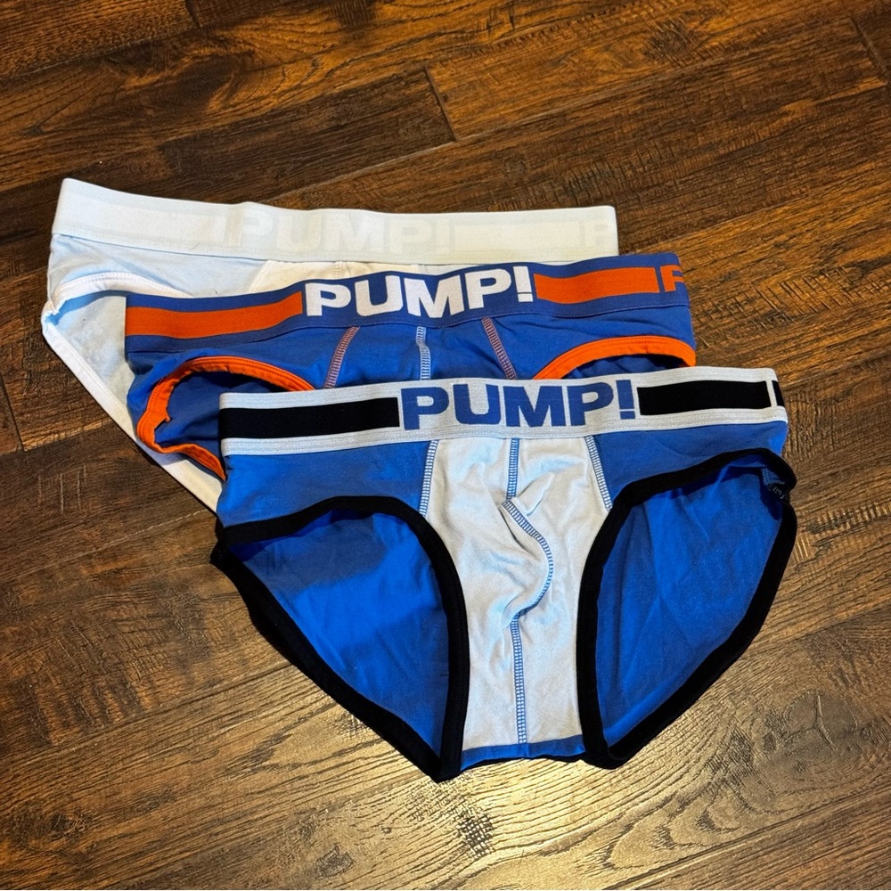Pump! Men's Blue & White Briefs - 3 Pack - XXL